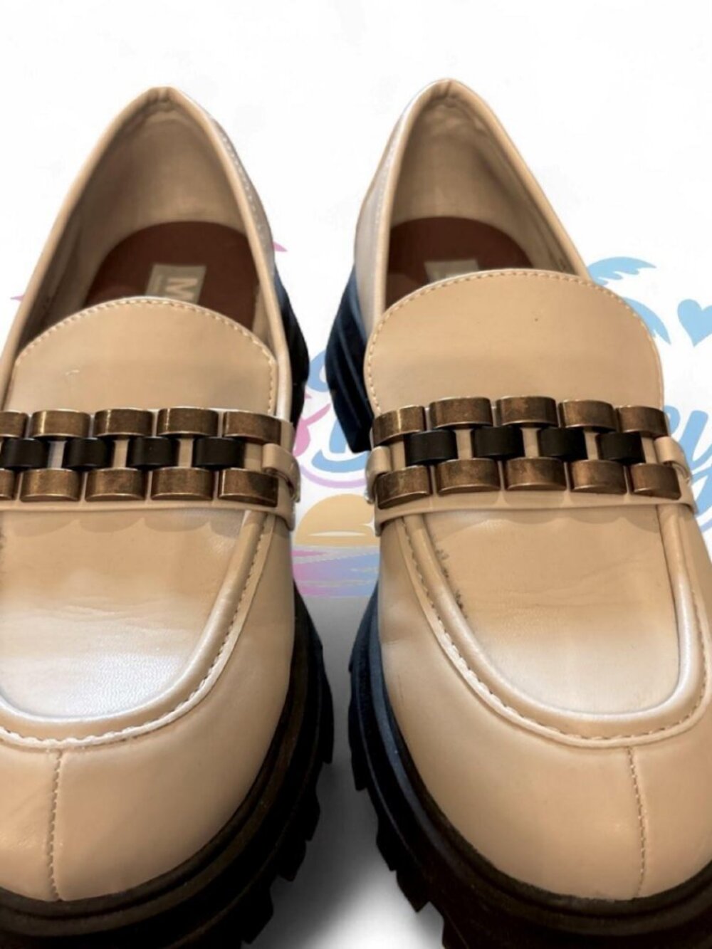 MIA Women's Tan and Gold Loafers